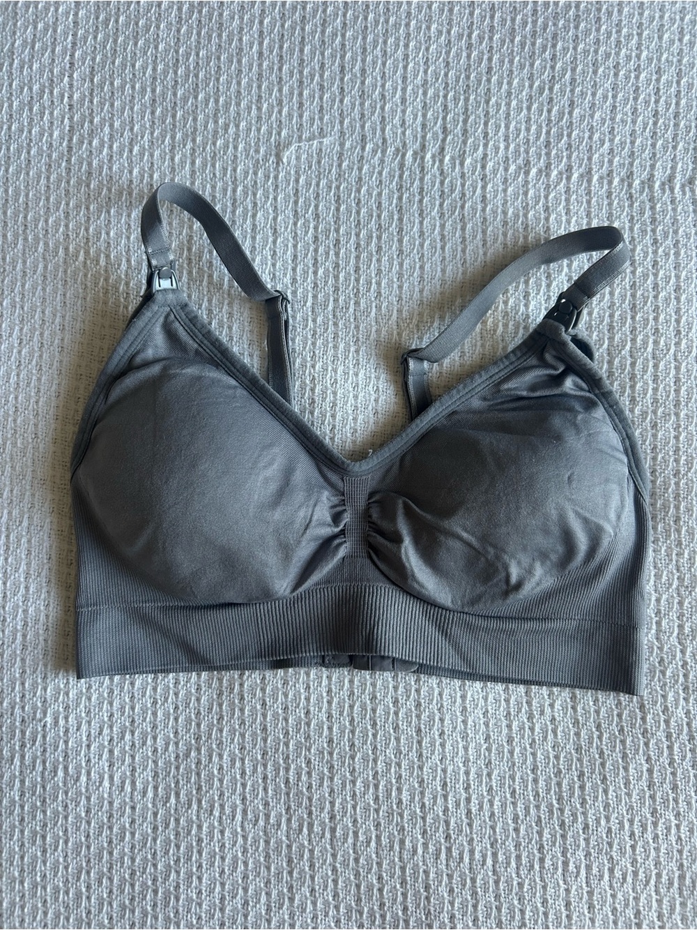 Motherhood Maternity Gray Seamless Wireless Nursing Bra